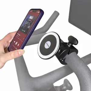 Magnetic Phone & Tablet Holder for Peloton Bike & Bike+ Tool-Free Install Strong Magnetic Grip MagSafe Compatible 360° Adjustable View Universal Handlebar Fit