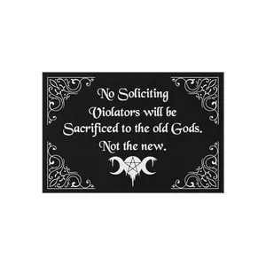 No Soliciting Doormat, Welcome Mat, Indoor/Outdoor Mat, Witchy Rug, Dark Humor | Macabre | Gothic Doormat | Funny Doormat | Old Gods