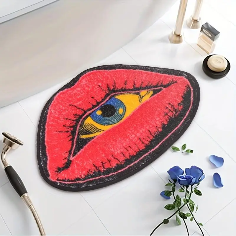 Creative Lip Eye Pattern Rug, 1 Count Non-slip Soft Carpet, Decorative Floor Mat for Home Entrance Bathroom Bedroom Decor, Gifts for Women Girls