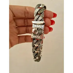 Skull Bracelet Rock Biker Jewelry Titanium Steel Motorcycle Chain Bracelet Street Party Club Fashion Gift For Men Unisex Trendy Cool Personality Statement Accessories