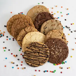 10-Pack 1/2 Pound T-Rex Cookies Signature Assortment Snack Caramel Chocolate Chip Baked Variety Pack for Up to 30 People