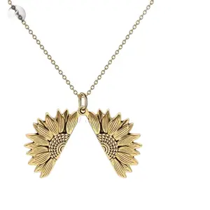 Sunflower Locket Necklace