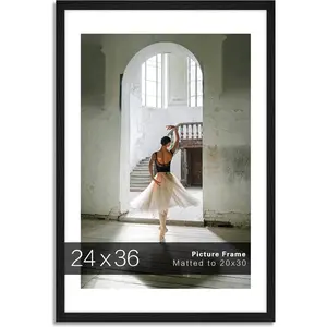 24x36 Large Picture Frame for Wall, Vertical or Horizontal Wall  Large Poster Frame for Photo and Posters, Poster Frame 20x30 with Mat 24x36 Without Mat