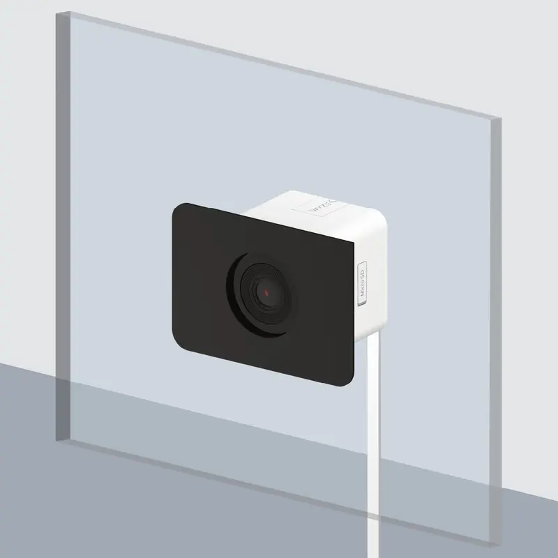 Wyze Window Cam — Wired 1080p HD Window Mount Security Cameras, Alexa & Google Assistant Smart Home Compatible, Upgraded Color Night Vision, 24/7 recording w/ Micro SD, AI-Powered Motion Detection, Safety