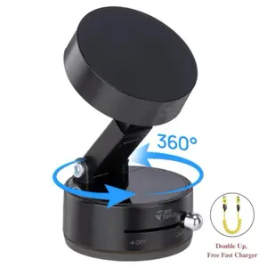 JOYTUTUS 360° Rotatable Vacuum Suction Car Phone Holder - Universal Compatible with Apple & Android Devices, Magnetic Sheet for Seamless Use