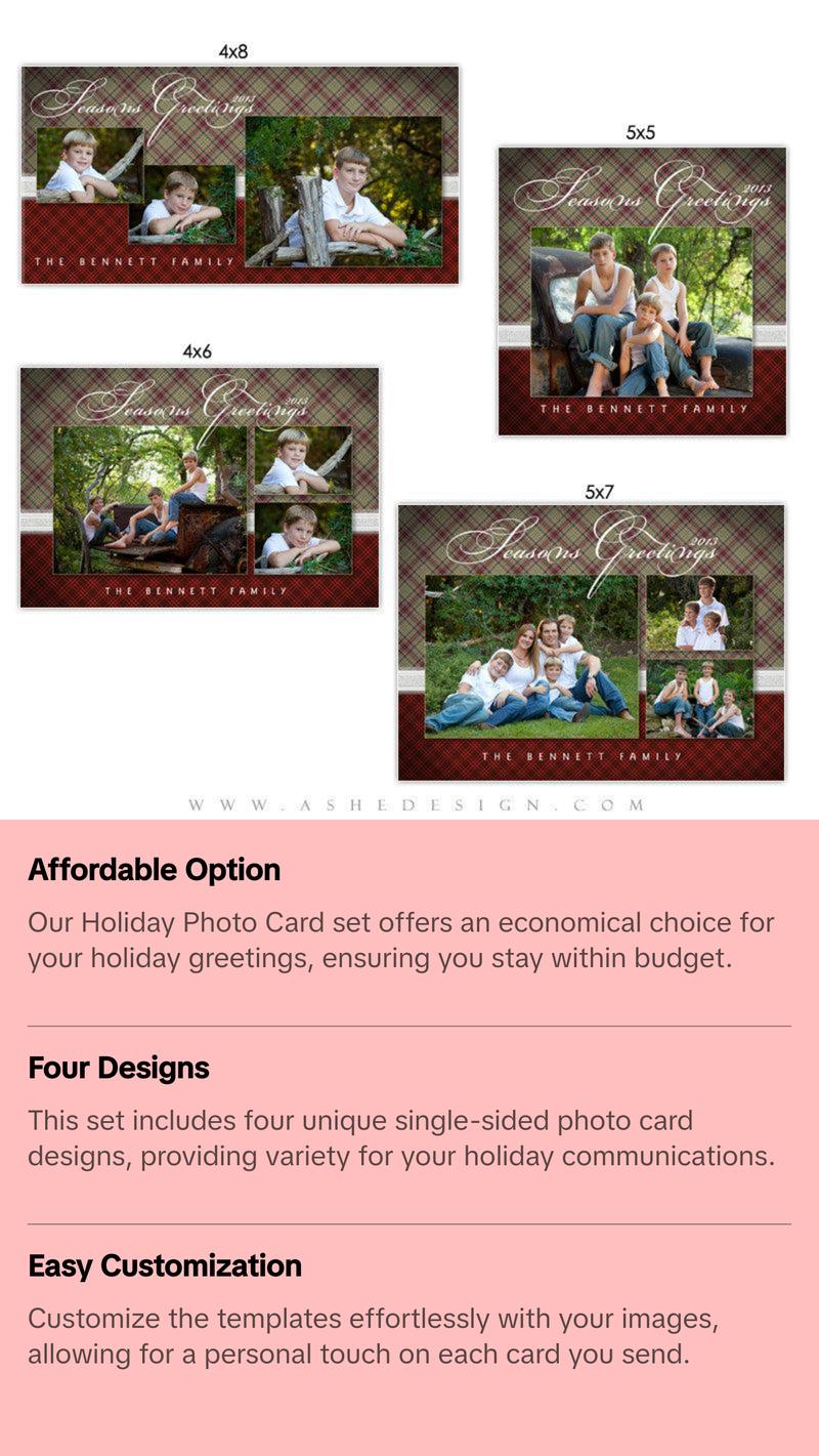 Christmas Photo Card Set - Perfectly Plaid Christmas Photo Card Set - Perfectly Plaid