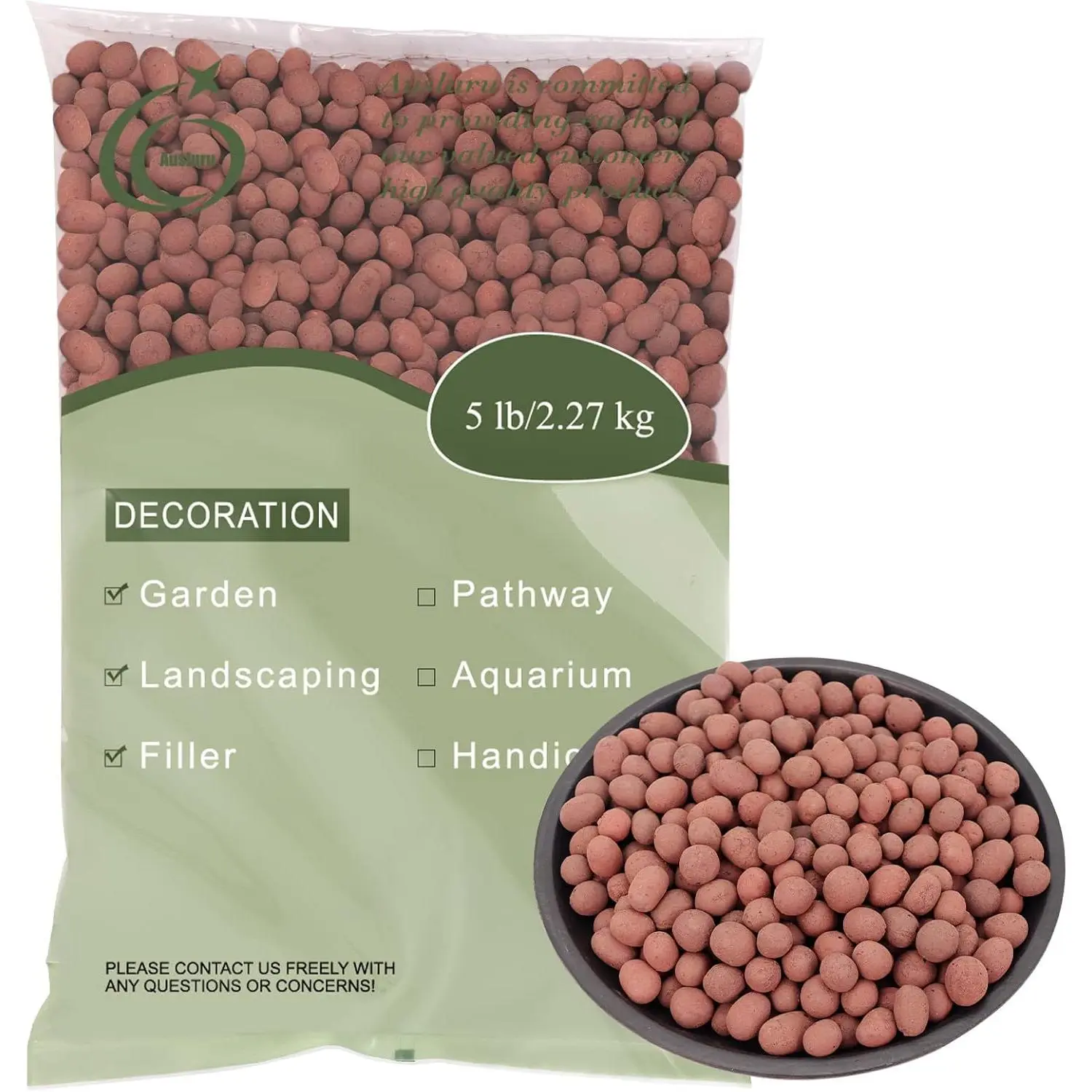 5LB LECA Explanded Clay Pebbles, 14-16mm Lightweight Clay Aggregate for Hydroponic Growing,  Grow Media for Orchids, Aquaponics  and Horticultural Drainage,
