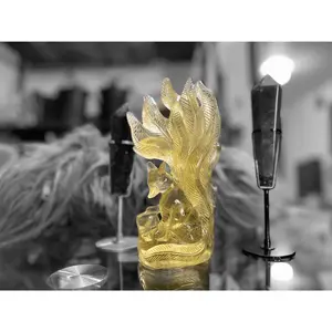 Hand Carved Citrine Kitsune ( Nine Tailed Fox) natural crystal
