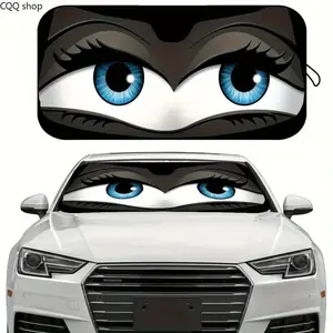 Cartoon Foldable Car Sunshade, Windshield Sunshade, Car Sun Shades, Summer Fun Automotive Car Accessory, Keeps Car Cool, UV Protection, Easy Install, Fits Most Cars and Small Suvs