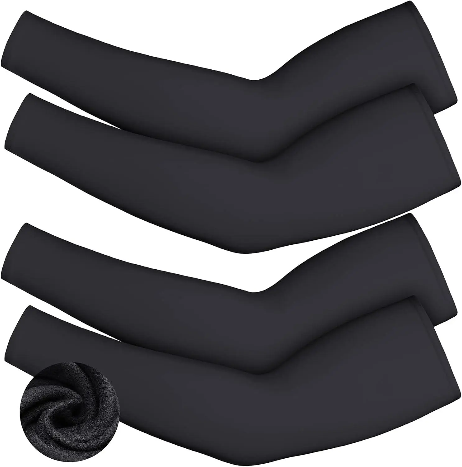 Skylety 4 Pieces Thermal Arm Warmer Compression Arm Sleeve for Men Women Winter Outdoor Activities Cycling Basketball Running