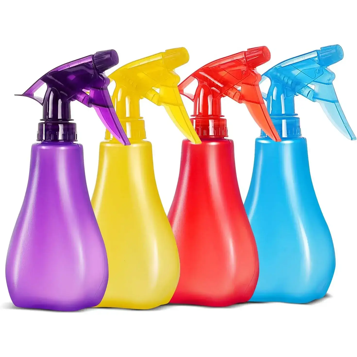 4 Pack Multicolor Spray Bottles, 8 oz Refillable Trigger Sprayers with Adjustable Mist & Stream Nozzle - Tight Seal for Hair and Cleaning, 8-Ounce