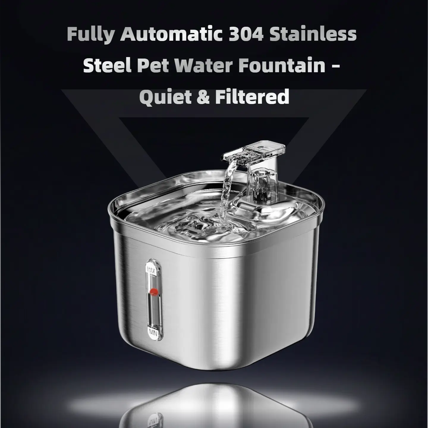 74oz/2.2L Automatic Pet Water Fountain – 304 Stainless Steel Cat and Dog Water Dispenser | Ultra-Quiet | Perfect Gift for Fresh, Flowing and Cooling Pet Water