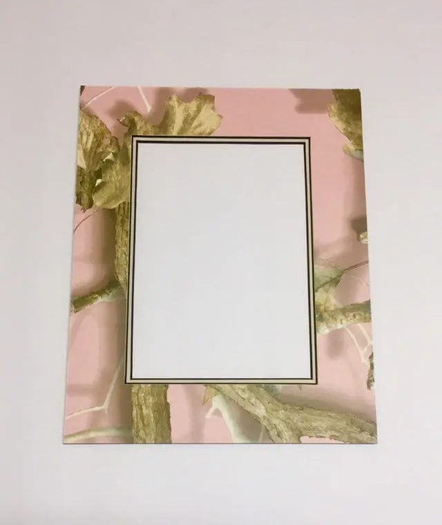 8x10 Pink Camouflage Picture Mat for use with 5x7 photo Handmade