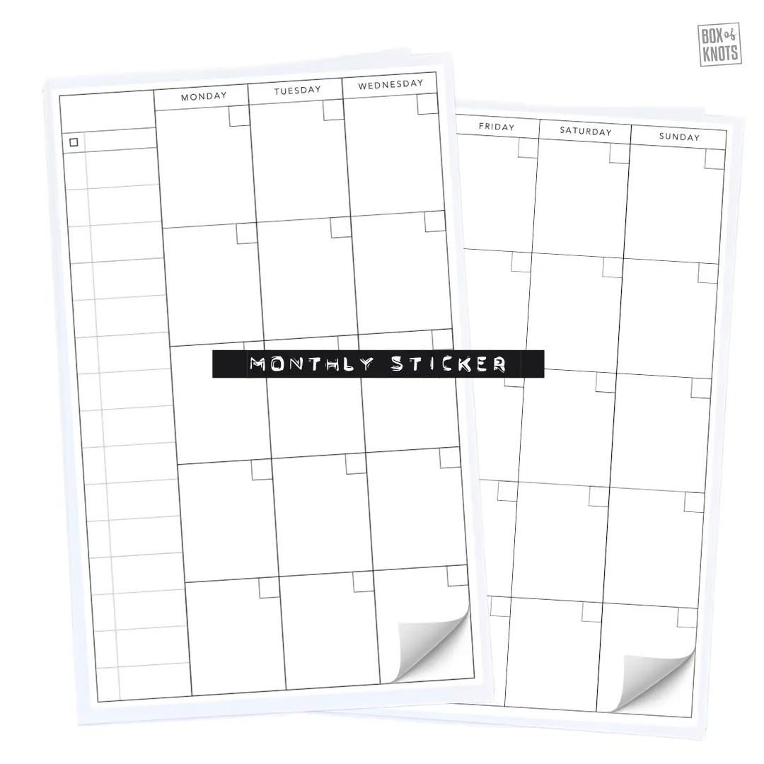 The Monthly Calendar 6-Pack | Sticker Layout | DIY Collage Cutout Journal | Full Sheet Sticker Adhesive | Scrapbooking | Journal Stickers | Matte | Decorative Junk Journaling Decor