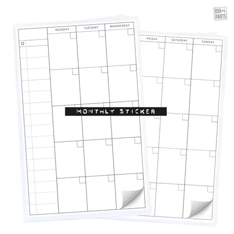The Monthly Calendar 6-Pack | Sticker Layout | DIY Collage Cutout Journal | Full Sheet Sticker Adhesive | Scrapbooking | Journal Stickers | Matte | Decorative Junk Journaling Decor