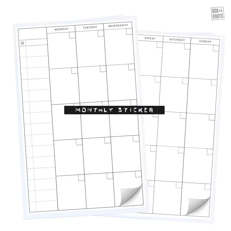 The Monthly Calendar 6-Pack | Sticker Layout | DIY Collage Cutout Journal | Full Sheet Sticker Adhesive | Scrapbooking | Journal Stickers | Matte | Decorative Junk Journaling Decor