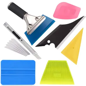 8PCS Vehicle Vinyl Wrap Window Tint Film Toll Kit, Precut/Auto Window Tinting Tools Car Glass Protective Film Wrapping DIY Installation Set