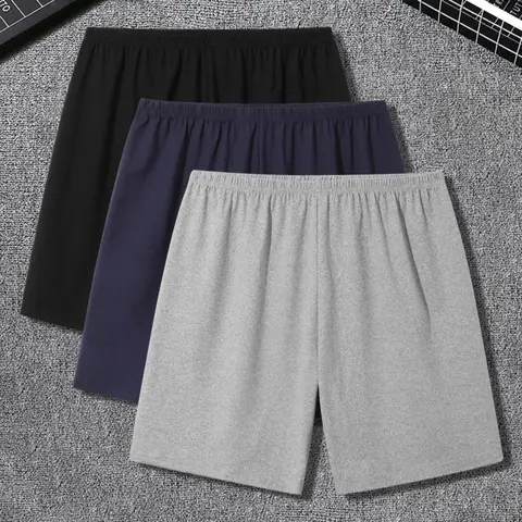 Men's Solid Basic Elastic Waist Shorts, Regular Fit Casual Straight Leg Shorts, Summer Wear, Men's Sleepwear for Daily Wear, Pajama Shorts Pyjama, Loungewear