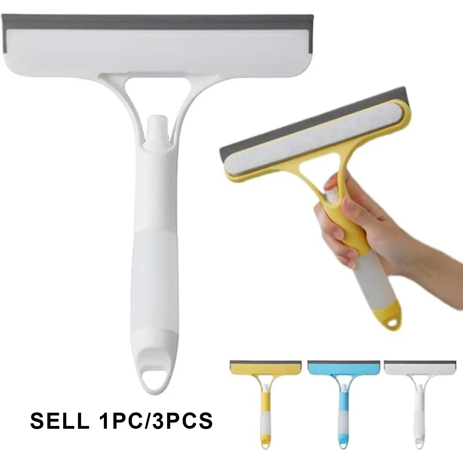 3-in-1 spray window squeegee cleaner, spray squeegee cleaner with spray bottle, Squeegee Scrubber, suitable for cars, homes, kitchen windows, House Cleaning Tools