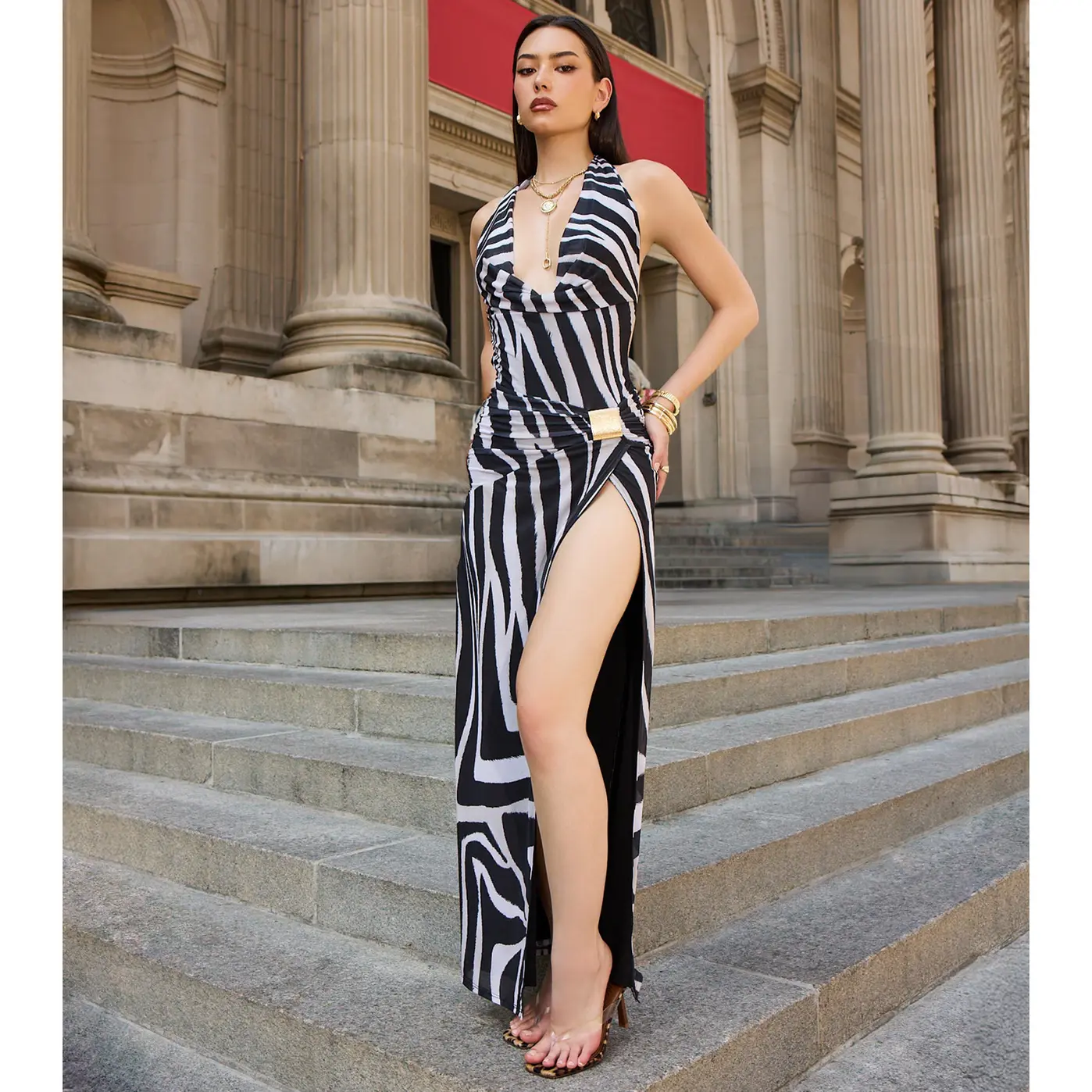 Untamed Nights Zebra Print Maxi Dress - TikTok Shop