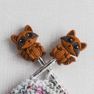 Baby Raccoon Silicone Stitch Stoppers - Set of 2
