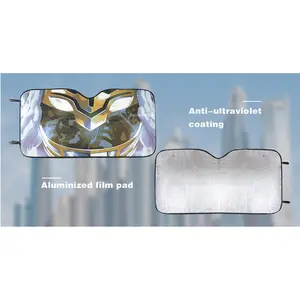 White Mighty Morphin Tigerzord Helmet Car Sun Shade 55"x30"