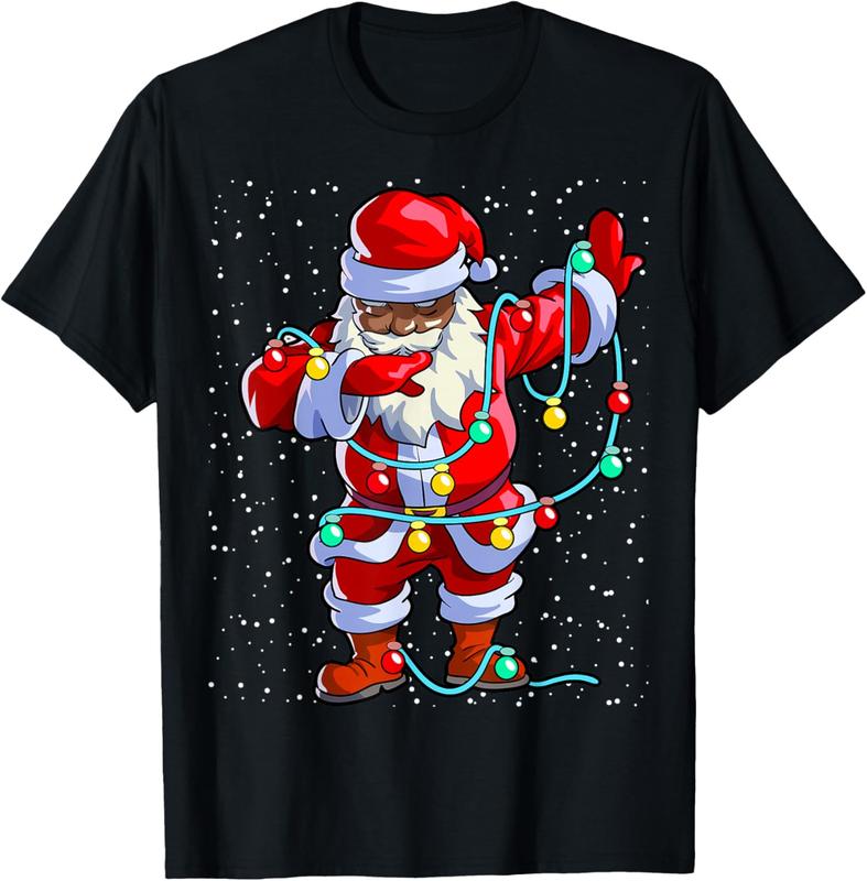 Black Santa T-shirt | Cotton + multicultural design | Sizes for whole ...