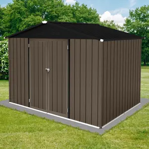 Metal garden sheds 8ft*6ft outdoor storage sheds Brown + Black