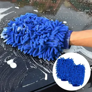Microfiber Double Sided Chenille Car Wash Gloves, Scratch Resistant, Lint-Free, Absorbent Sponge Brush, Car Exterior Cleaning, Microfiber Wash Mitt