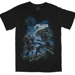 Alien vs. Predator T-Shirt, Sci-Fi Action Movie Graphic Tee, Cotton Unisex Shirt for Fans, Collectors, and Movie Enthusiasts