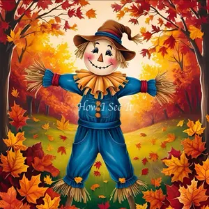 Scarecrow Decorative Wreath Sign. Aluminium 10x10 Inches Heat Pressed for Durability and Longevity Ideal for Home Decor