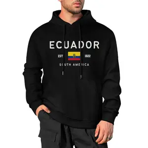 Men's Sweatshirt Ecuador 1822 Print Long Sleeve Drawstring Pocket Casual Hoodie, Autumn/Winter Men's Clothing