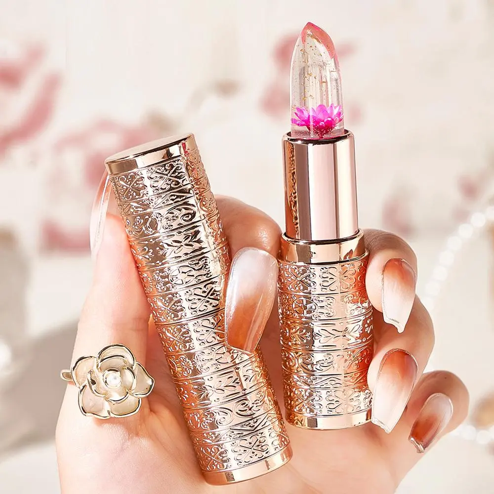 Flower Design Color Changing Lipstick, 1 Count Moisturizing Hydrating Lip Balm, Lip Tint Balm, Tinted Balm, Girls and Women Makeup Accessory, Cosmetic Lipstick, Lipgloss