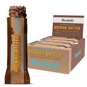 Barebells Brownie Batter - 12 Count Bar with 20g of High Protein - Rich indulgent chocolate Protein Bar with 1g of Total Sugars - Perfect on The Go Protein Snack & Breakfast Bar