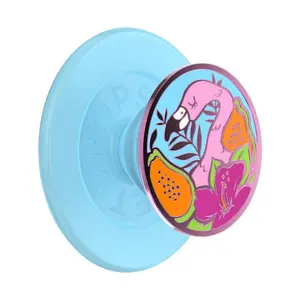 PopSockets Magnetic Cell Phone Grip & Stand with MagSafe Adapter Ring - Enamel Flamingo