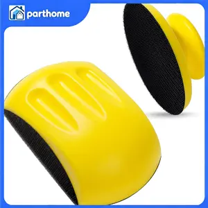 2Pcs 5" Mouse & Round Foam Hand Sanding Block Hook Loop Backing Sander Disc Pad