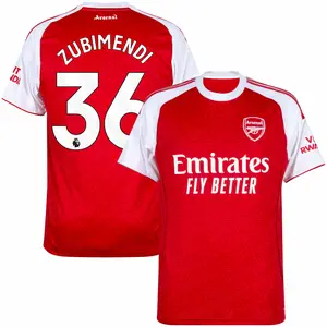 Unisex Soccer/Football Arsenal Team Martin Zubimendi 36 Champions Language/Premier League 2025/26 Home/Away Replica Jersey