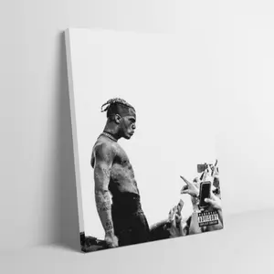 XXXTentacion Concert Black Flash Style Wall Flag Wall Decor Pictures Canvas Painting Fans Mid-century Modern Aesthetic Home Decor Hip Hop Rap Music Print Poster