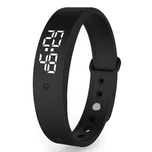 LED Digital Smart Bracelet Vibration  Rechargeable Smart Band Waterproof Monitor Thermometer Sports Wristband for Students