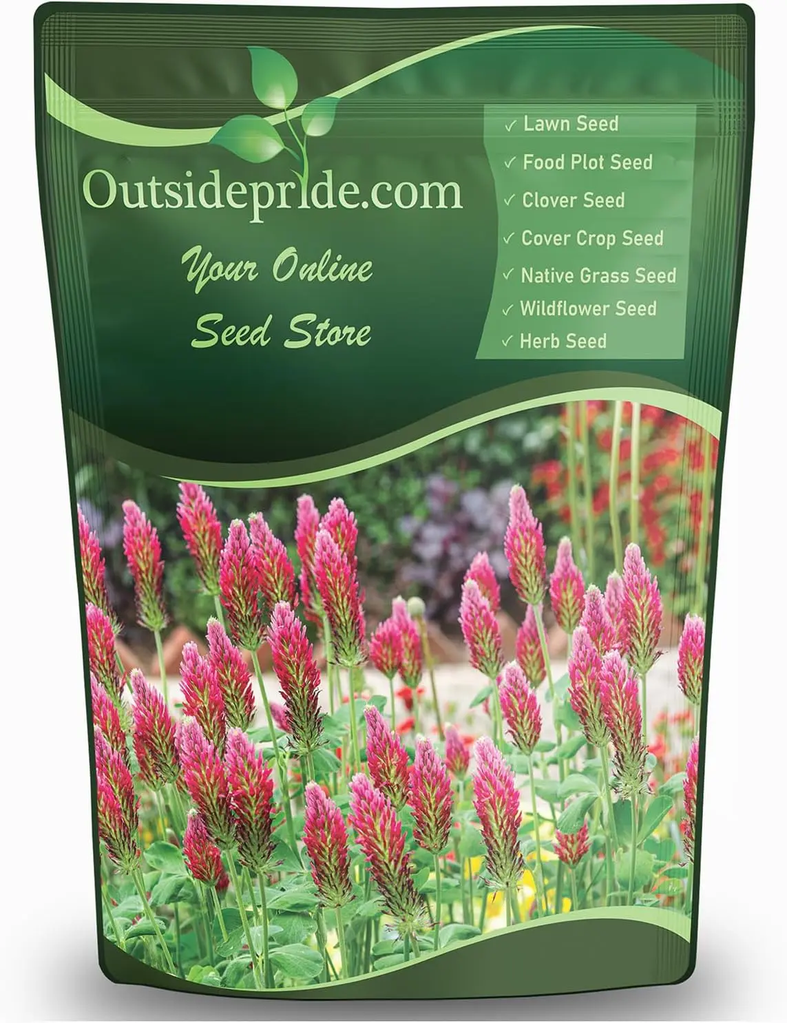 Crimson Clover Seeds for Planting, 2 lbs Annual Clover Seed, Nitrocoated & Inoculated Ground Cover Seeds for Lawn, Cover Crop, Pasture & Wildlife Forage