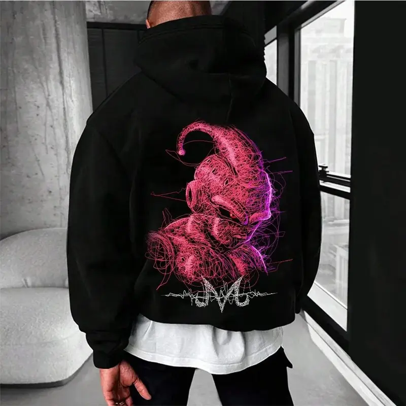 DB Majin Buu Anime Print Hoodie, Majin Buu DBZ Hoodie, Gift For Fans