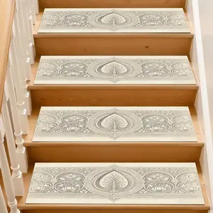 Moorish Style Stair Mat, Absorbent Non-Slip Wooden Step Rug, Quick-Dry Moisture-Drain Stair Strip, Washable Anti-Slip Floor Mat