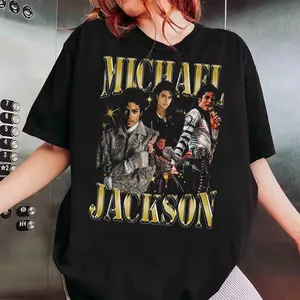 [Sale Up To 50%] King of Pop Halftone Bootleg T-Shirt, Michael Jackson Retro Design Music Tee, MJ Music T-Shirt for Fans, Gift for Him, Gift for Her