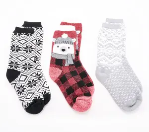 Cuddl Duds 3 Pack of Brushed Lounge Socks