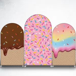 15=day Delivery Chocolate Ice Cream Arch Backdrop Cover for Summer Sweet Treat Party