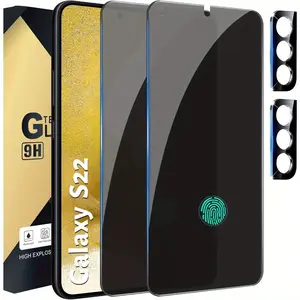 [2+2 Pack] Compatible with Samsung Galaxy S26/S26 Plus/S26 Ultra, Privacy Screen Protector Compatible with Galaxy S25, Privacy Tempered Film with Camera Lens Tempered Glass, High Clarity, Anti-Fingerprint, Bubble Free Protection... Accessories