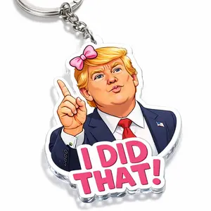 I Did That! Gas Pump Acrylic Keychain, Funny Political Coquette Bow, Political Humor Key Chain