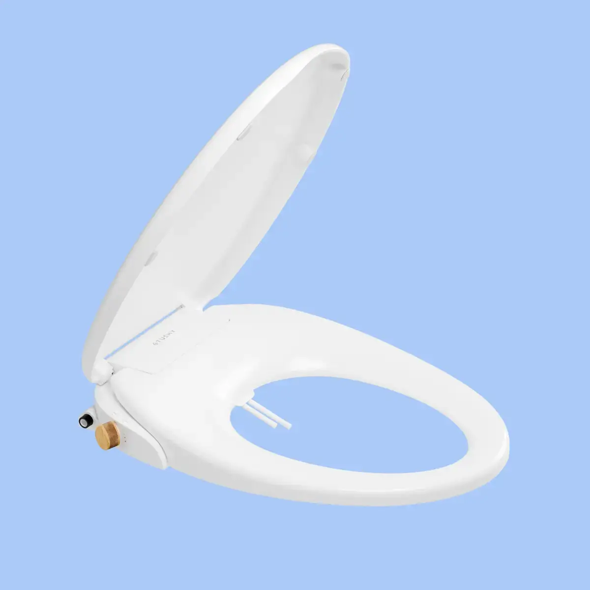 TUSHY Wave Manual Non-Electric Bidet Toilet Seat Accessory - DuoFlow Nozzles, Quick-Release Button, Soft-Close Lid, Simple Install, Dual Spray, Bidet System Toilet Seats, Universal Fit (95%), No Plug, Minimalist Bathroom Fixture