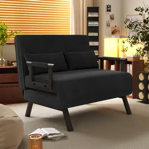 Folding Sofa Bed, Double sofa bed, 4-in-1 recliner, sofa bed with function, space-saving guest, recliner with adjustable backrest, 300 kg load capacity Metal frame & linen