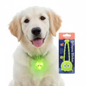 Octopus Blinker - Pet Lights for Night Walking Safety Glow in the Dark LED Collar Lights for Dogs Cats Waterproof Lightweight 3 Light Modes Compact Size 12.2 x 4.3 cm accessories